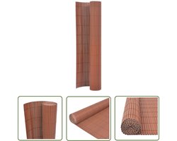 The Living Store PVC Tuinafscheiding - 110x300cm - Bruin - UV- en weerbestendig