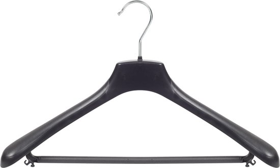 De Kledinghanger Gigant - 40 x Cintre / cintre en plastique noir avec extension d'épaule et barre de pantalon, 45 cm