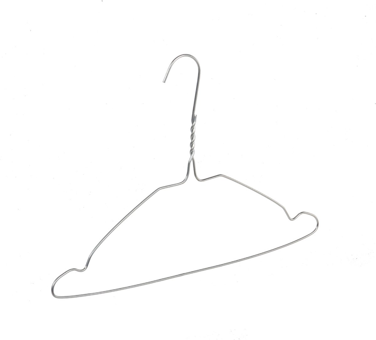 De Kledinghanger Gigant - Draadhanger - Stomerijhanger - Kinderen - 405-22 - 75 Stuks - metaal - Verzinkt - Rokinkepingen - 32 cm - Ø 2,2 mm - Kledinghanger - Kleerhanger - Kinderhanger (405_22/75)