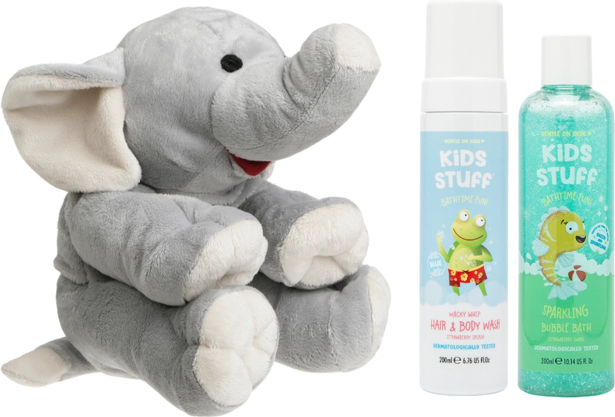 Goedkoopste Cherry Belly Kersenpitknuffel Olifant & Kids Blue Stuff Bad Blauw - Kids Stuff Bubble Bath Sparkling - Kids Stuff Hair & Body Wash Wacky Whip - Cherry Belly Warmteknuffel Olifant