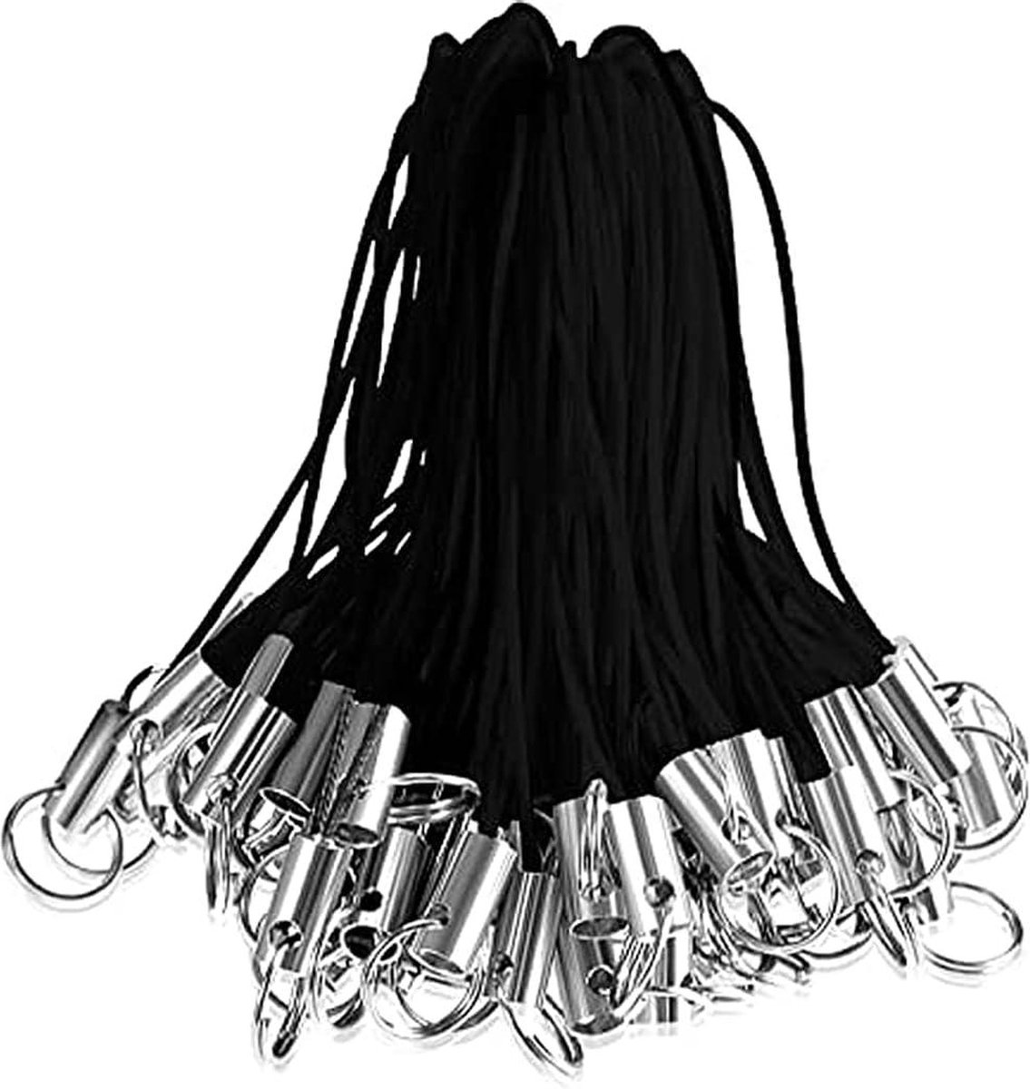 Goedkoopste 80 stuks eenvoudige mobiele telefoon sleutelhangers met karabijnhaak - afneembare sleutelband - telefoonring strap
