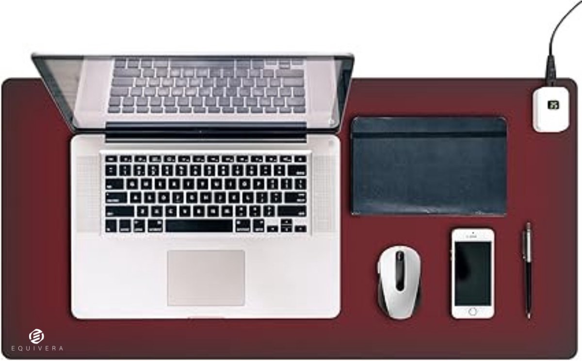 Equivera Verwarmde Muismat - Verwarmde Bureau Onderlegger - Bureau Verwarming - Verwarmde Onderlegger - Verwarmde Muismat voor Koude Handen - Verwarmde Bureau Mat - Muismat Warm - Verwarmingsmat - Bureau Onderlegger
