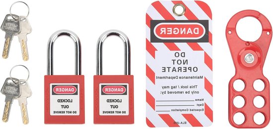 Veiligheidsslot Hangslot Loto-tagsleutels - Lockout Tagout Set voor ...