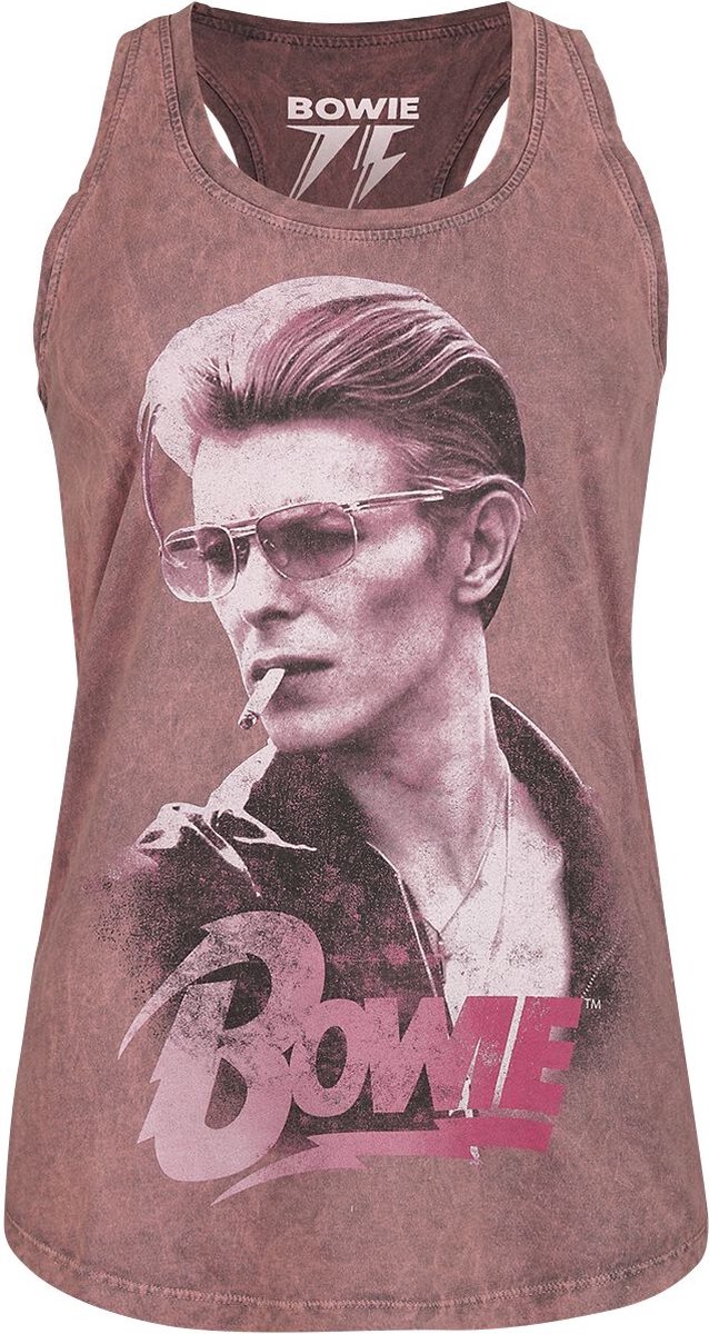 David Bowie Smoking Dames Top - koraal - S