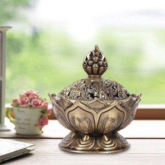 Aromatherapie : Wierook kegel brander lotus zwart
