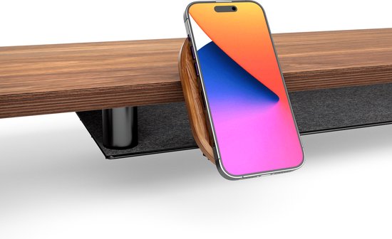 Chargeur de téléphone Magsafe pour support de moniteur | Noyer et noir mat | Pour iPhone et AirPods