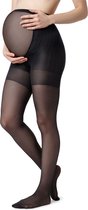 Be Mammy Dames Zwangerschap Panty - 40 DEN - Halsterloos - Polyamide - BE-GI-1119 - Zwart - M