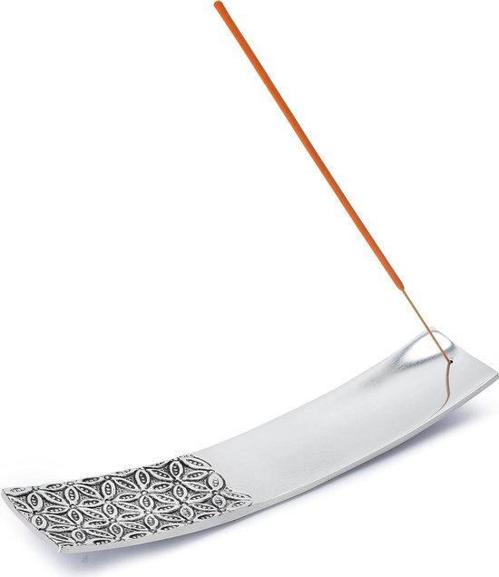 Foto: Wierookstokjesbrander ash catcher zilveren afwerking tibetaanse stijl bloem des levens ontwerp 24 cm wierookhouder meditatie accessoires spirituele home decor geur
