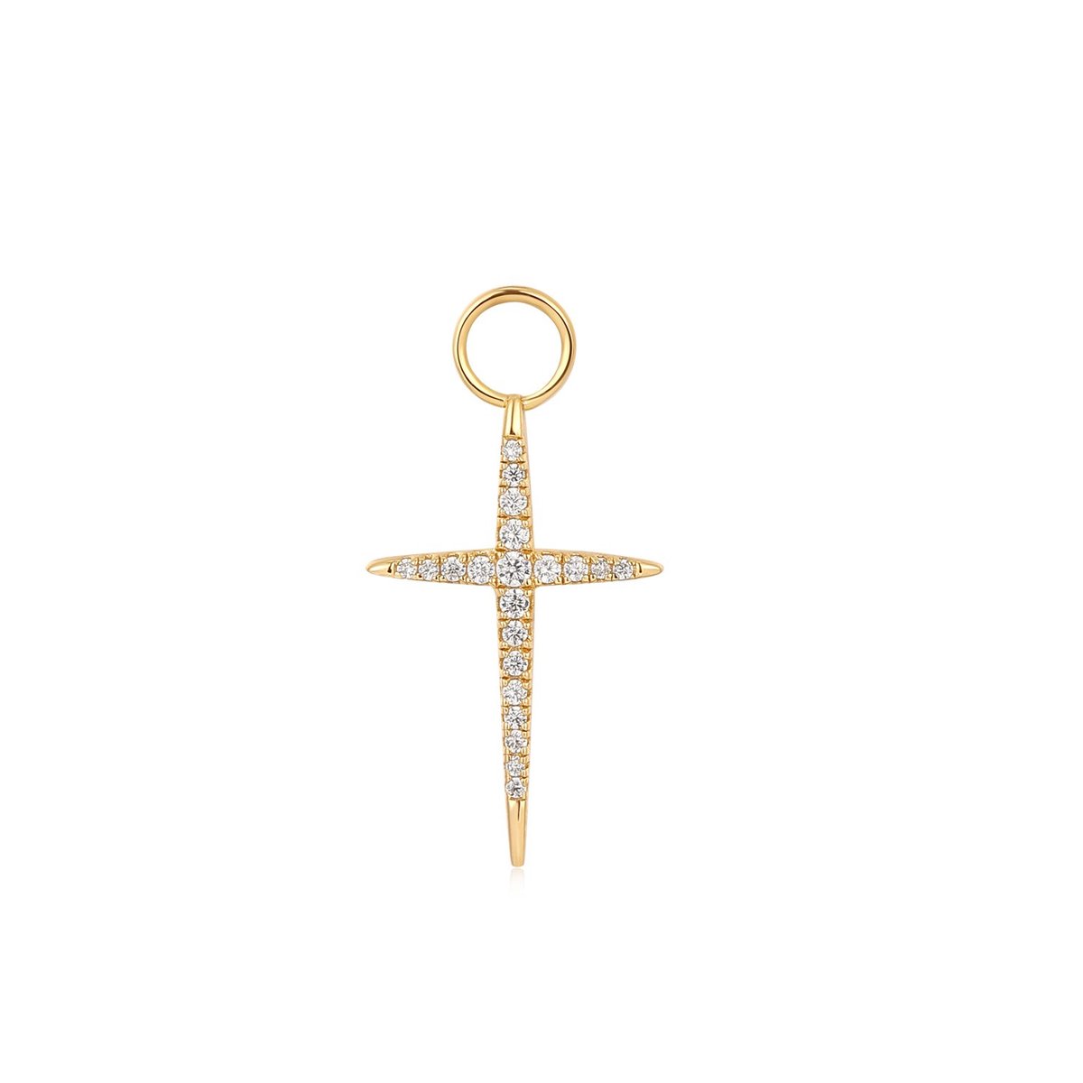 Ania Haie AH EC048-14G Pop Charms Dames Hanger - Kruis - Sieraad - Zilver - Goudkleurig - 925 Zilver - 12 mm breed - 19 mm lang
