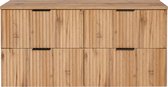 Meuble suspendu rayé sous vasque avec étagère - Naturel clair - L120 cm - ZEVARA L 120 cm x H 57 cm x P 46 cm
