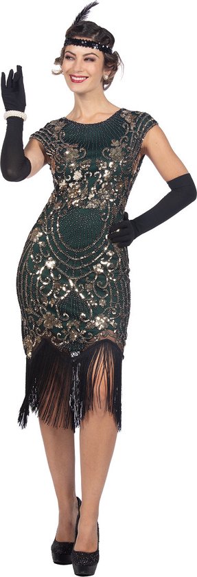 Charleston 20's Jurk Groen Premium - Maat 46