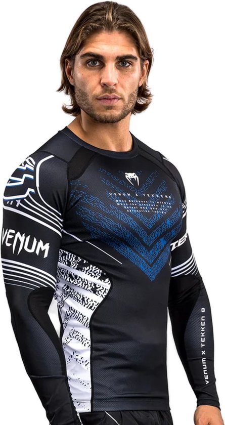 Foto: Venum x tekken 8 jin kazama rashguard blauw zwart wit xxl