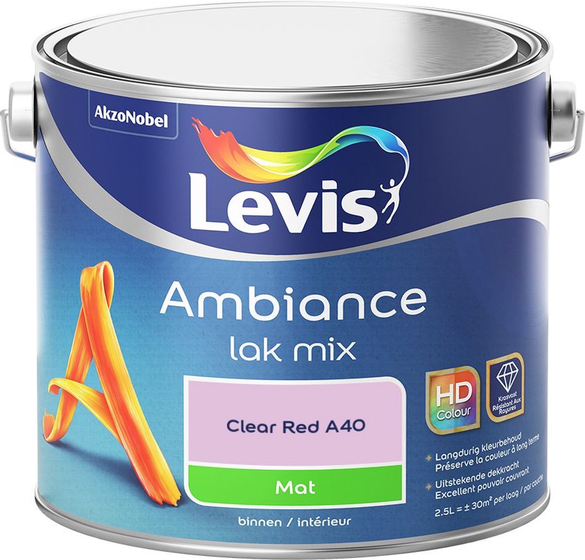 Levis - Ambiance Lak Mat Mix - Clear Red A40 - Mengverf - 2,5 L