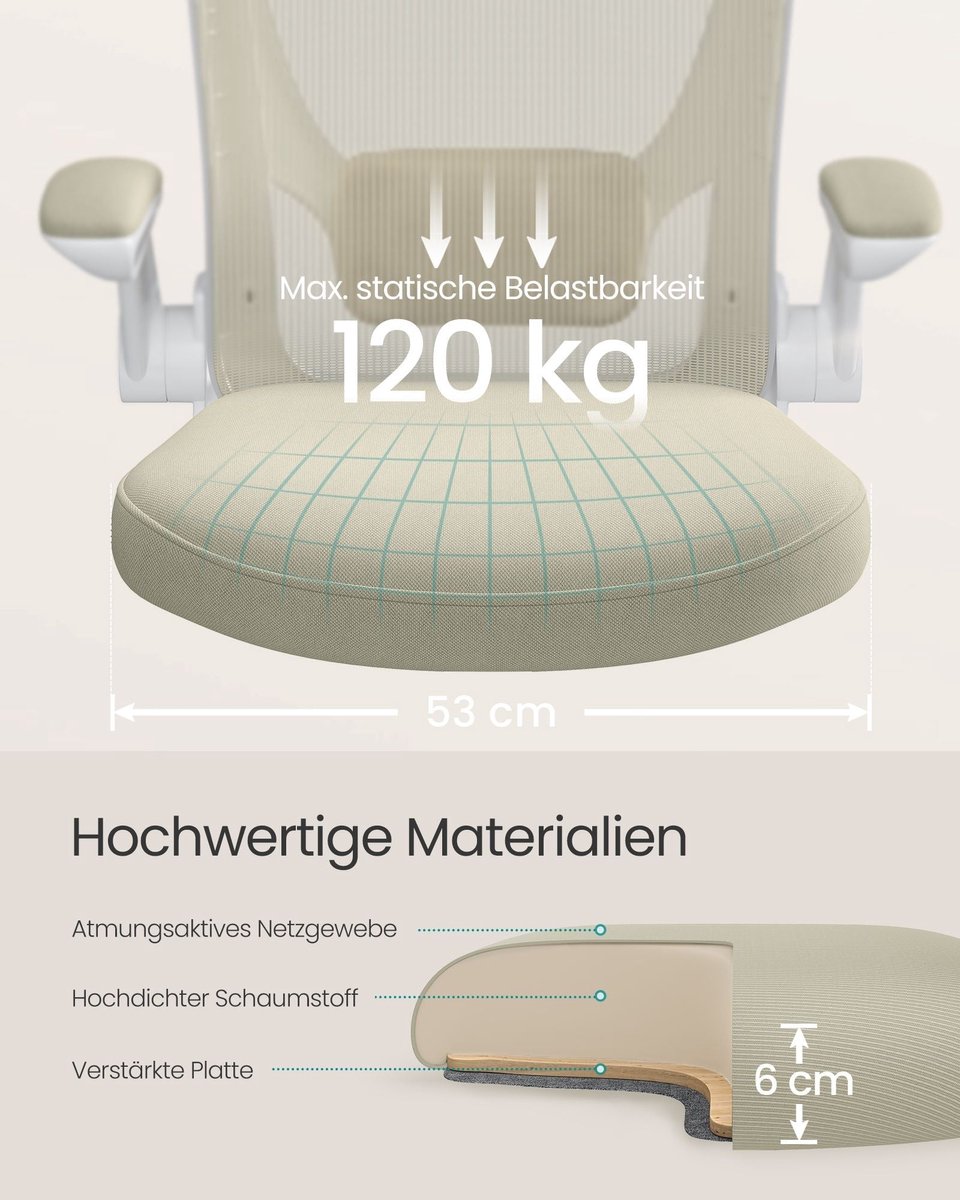 Deluxe Ergonomische Bureaustoel - Bureaustoel - Verstelbare stoel - Comfortabel ontwerp - 66cm x 60cm x 107cm thumbnail 4