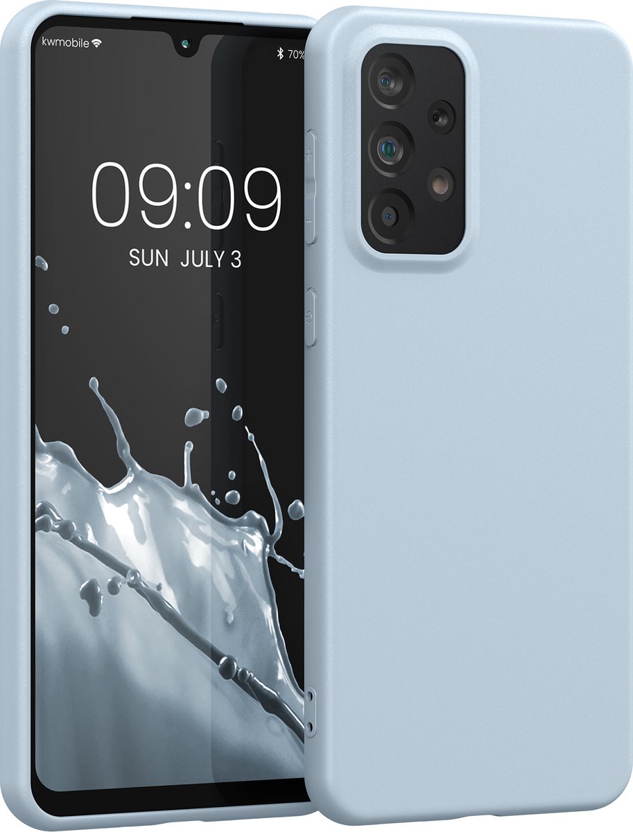 kwmobile telefoonhoesje geschikt voor Samsung Galaxy A33 5G - Hoesje voor smartphone - Back cover in mat lichtblauw