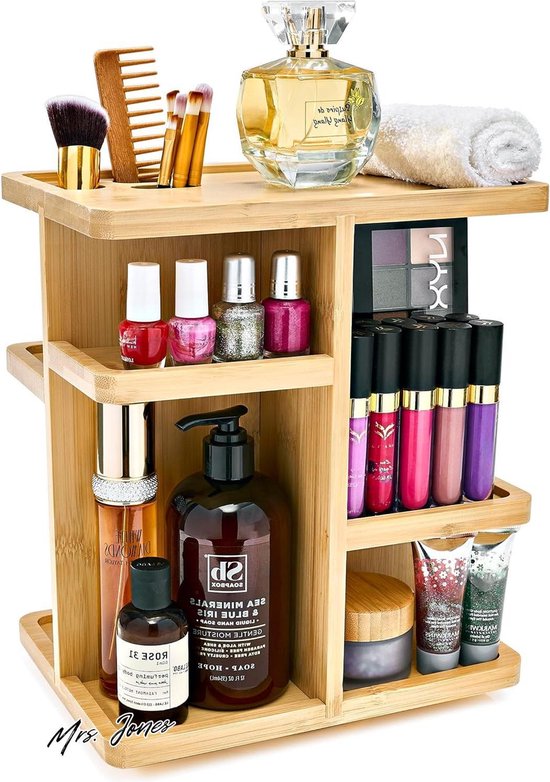 Bamboe dienblad, badkamer aanrecht organisator, ijdelheid trays voor badkamer huis en keuken serveren decoreren organiseren, 12 x 8 x 2,5 cm