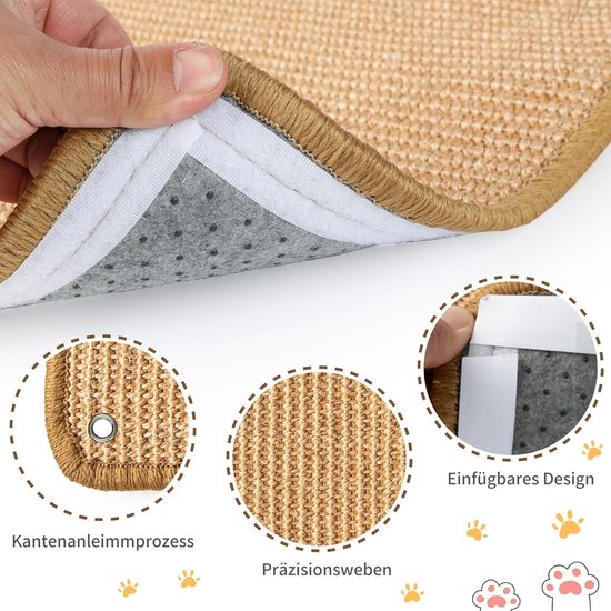 2 stuks krabmat voor katten: kattenkrabmat, krasbescherming, bank, sisal krabmat voor katten, krabplank muur met kattenbal, krabplank muur, kattenkrabplank, hoek, bank, kattenkrabmat