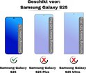 Illustration indiquant que cet étui convient au Samsung Galaxy S25, mais pas aux S25 Plus ou S25 Ultra.