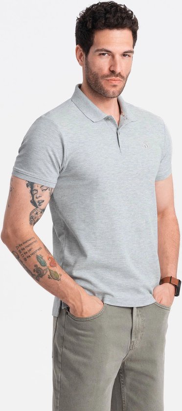 Italian Style - Poloshirt Heren - Korte Mouw - Lichtgrijs - Italianstyle