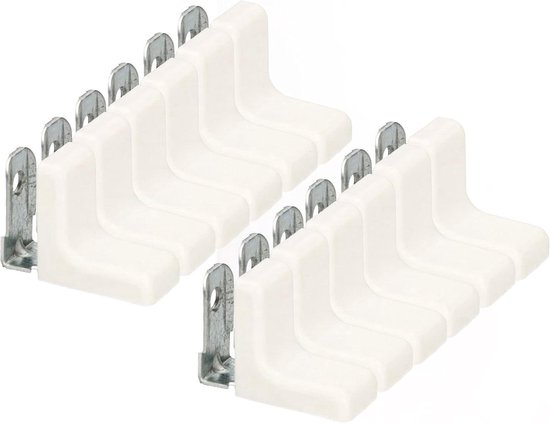 Plankdragers - 2 stuks - wit - metaal - met schoor - 39,5 x 25,5 cm