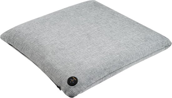 Grijs verwarmd kussen van 45x45cm met aan/uit knop.