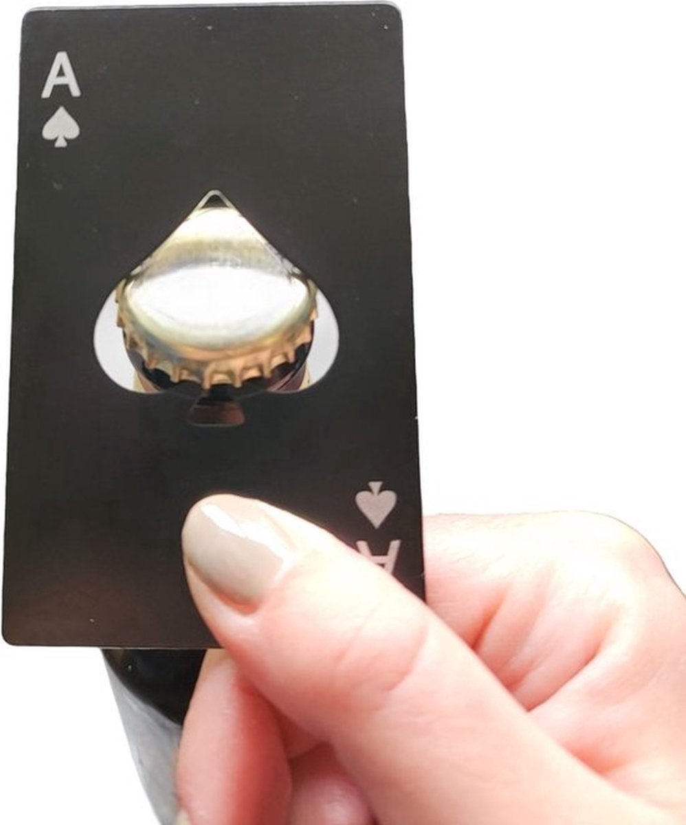 New Age Devi - Flesopener - Bieropener kaart - Schoppen Aas - zwart