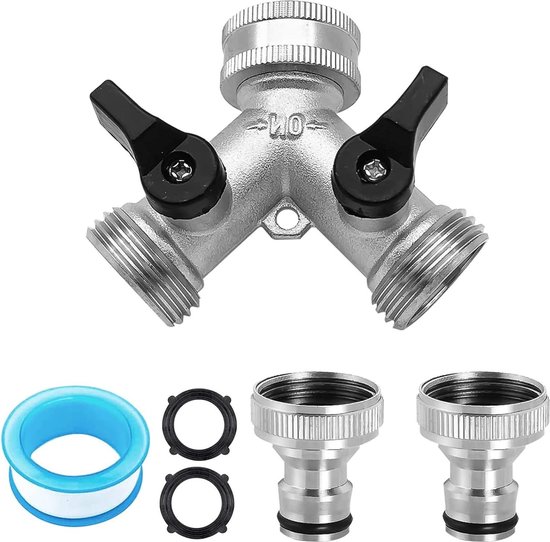 Dubbele wasmachine, verdeler Y-aansluiting 2-weg voor 3/4 inch
