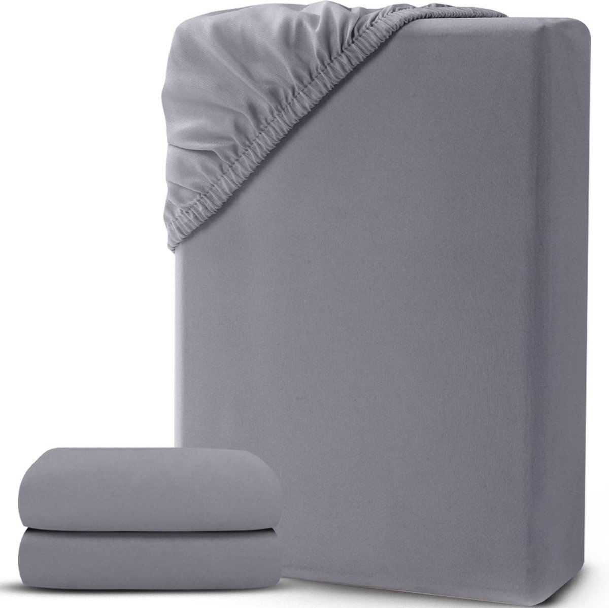 White-Label® Matrasovertrek 160x200 - Dekbedovertrek - Hoeslaken - Matrasbeschermer - Extra Zacht - Grijs