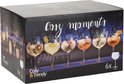 Doos met 6 'Cozy Moments' cocktailglazen, met afbeeldingen van gevulde glazen.