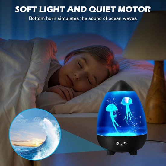Mrs. Jones kwallen aquarium sfeerlamp afstandsbediening USB-kabeloog led-kwallen slaapkamer thuis kantoor geschenken (zwart) . van Mrs. Jones — afbeelding 3
