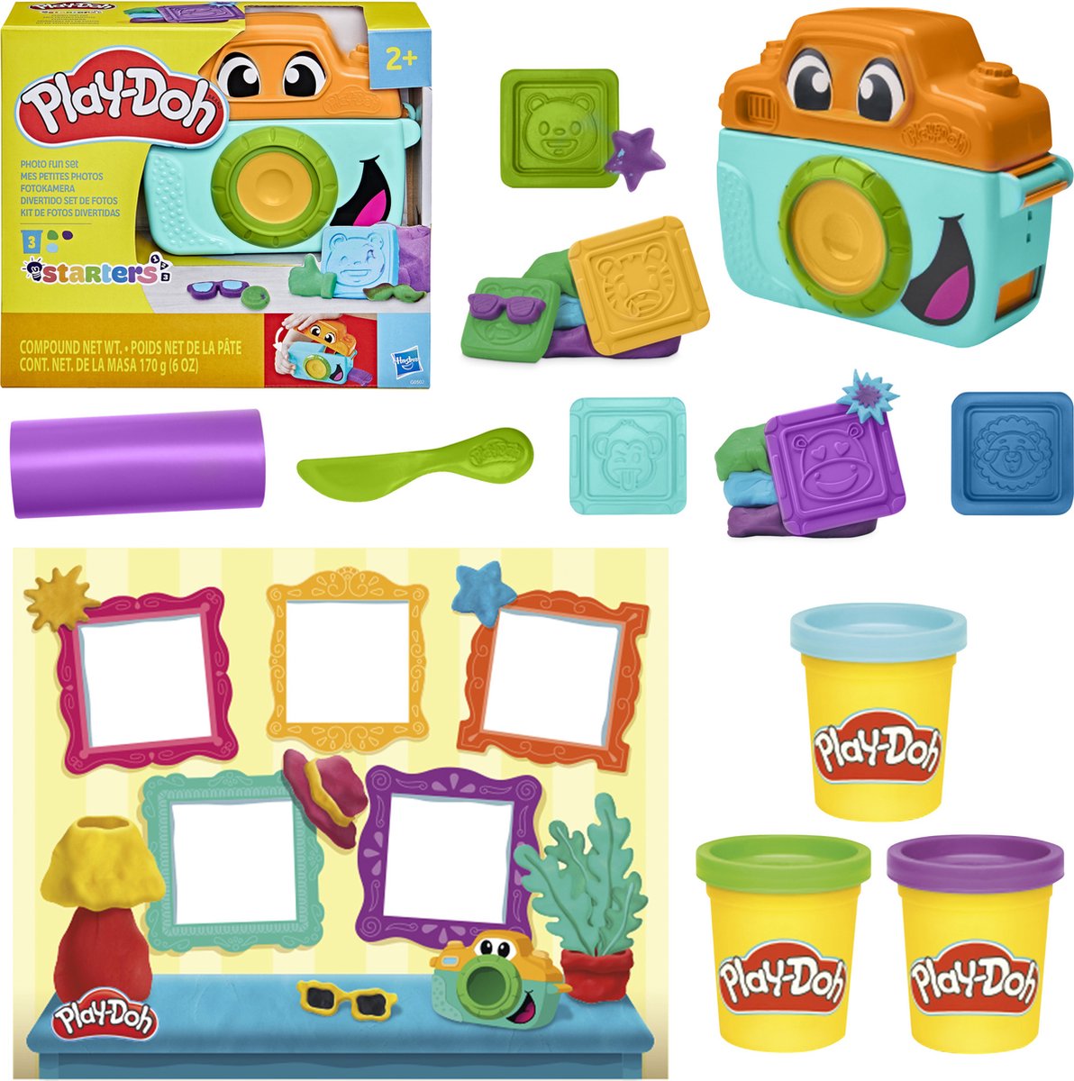 Play-Doh Fotoplezier Voor Beginners Speelset - Boetseerklei - Speelgoedcamera - 3 Play-Doh Potjes - Knutselen voor kinderen — afbeelding 3