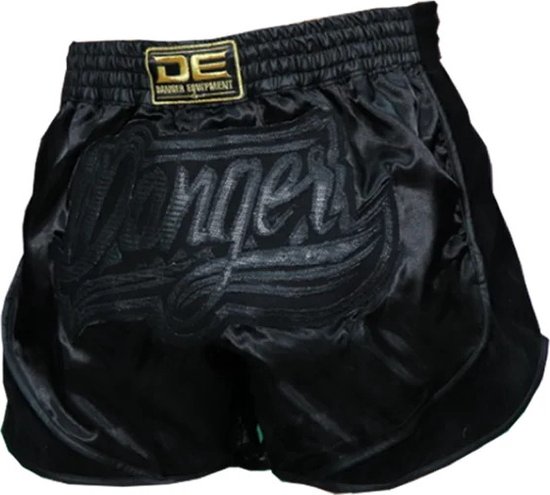 Danger Shorts Muay Thai High Raise - Satin - noir - Taille M