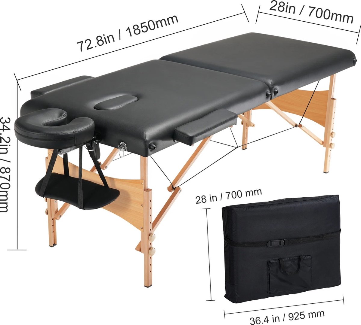Goedkoopste Luxe Therapeutisch Massagetafel – Verstelbaar, Ergonomisch & Comfortabel – Massagebed - Behandeltafel - Behandelbank - Ideaal voor Thuis & Professioneel Gebruik - 28 Inch