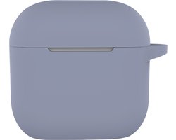Hoesje - Geschikt voor Apple AirPods 4 - met Clip - Siliconen Hoes - Silicone Case Cover - Lila