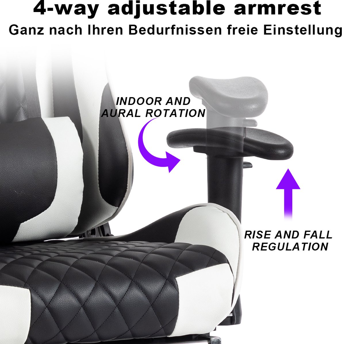 FOXSPORT Gamingstoel met Voetsteun - Verstelbaar en - afbeelding 2