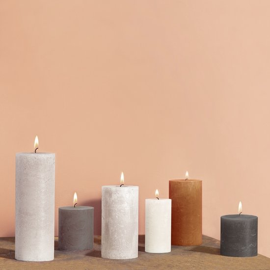 Bolsius rustique Gris Sable 130/ 68 mm