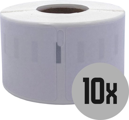 Étiquettes Dymo Compatible - Wit - 99012 - Plastique thermique - Étiquettes d'adresse - 10 rouleaux - 36 x 89 mm - 260 étiquettes par rouleau