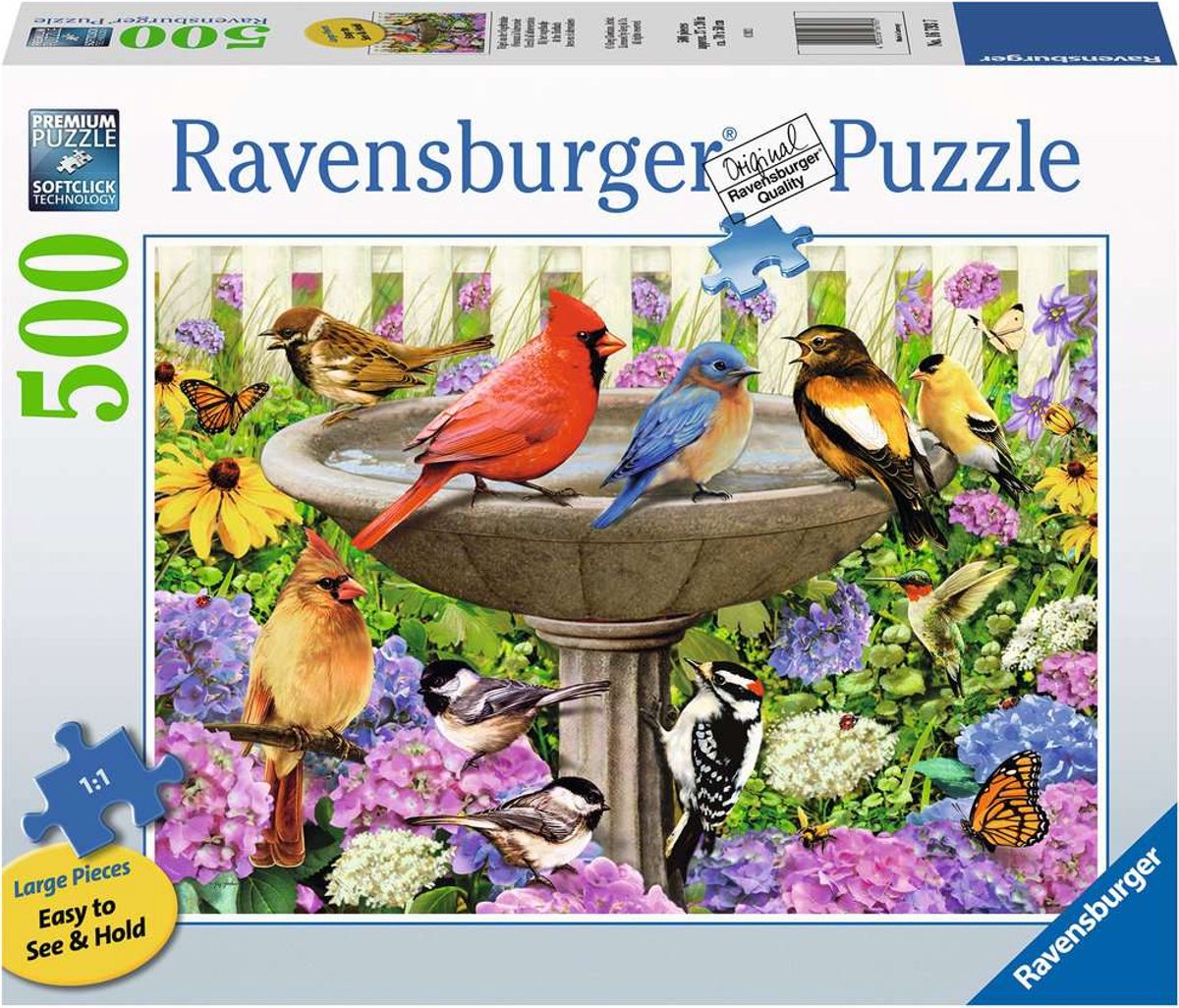 Ravensburger puzzel Bij het vogelbadje - Legpuzzel - 500 stukjes — afbeelding 14
