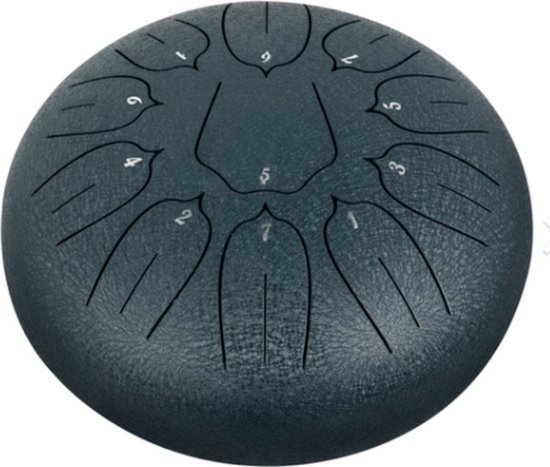 Happyment Steel Tongue Drum - 25 cm - 11 noten - Handdrum - Tong drum - Yoga - Handpan - Marineblauw van Merkloos — afbeelding 3