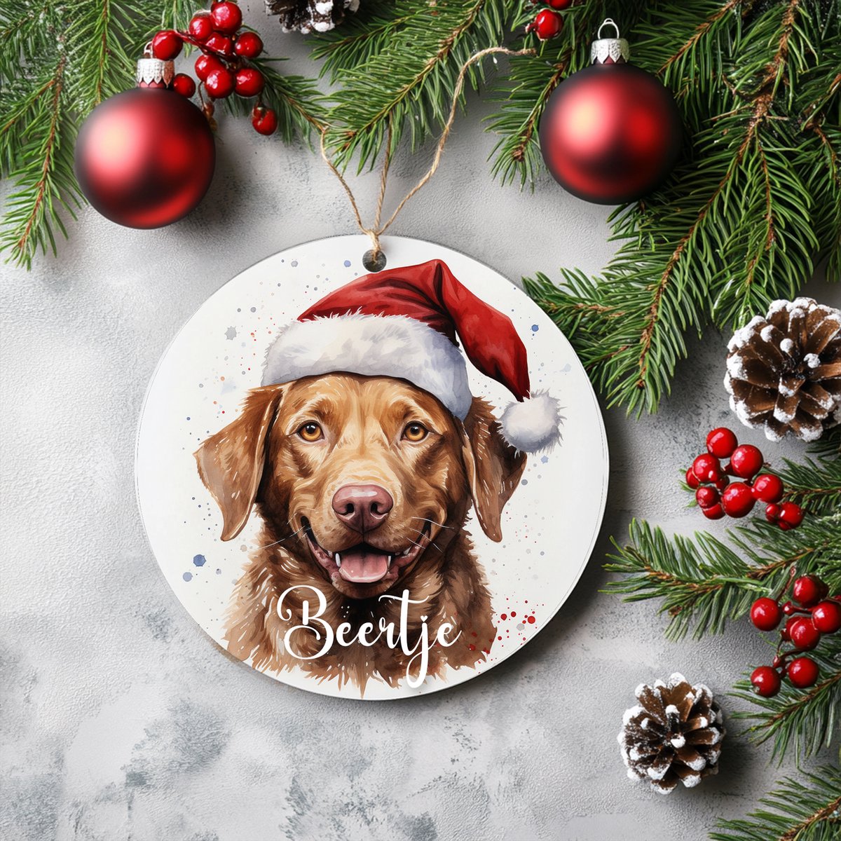 Kerstboom hanger Chesapeake bay retriever met naam