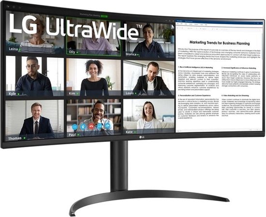 LG 34WR55QK-B Ultrawide Monitor - 34 inch QHD Curved - USB-C 65W | bol