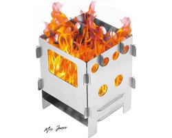 Mrs. Jones Titanium campingkooktoestel houtkachel draagbare opvouwbare hobo-fornuis voor outdoor-activiteiten koken wandelen picknick .