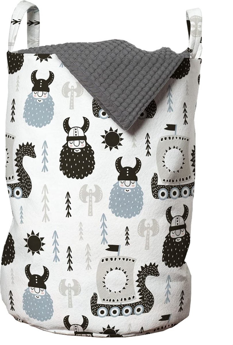 Goedkoopste Goodivery ® Stijlvolle Scandinavische Wasmand met Uniek Vikingontwerp en Handige Trekkoordsluiting