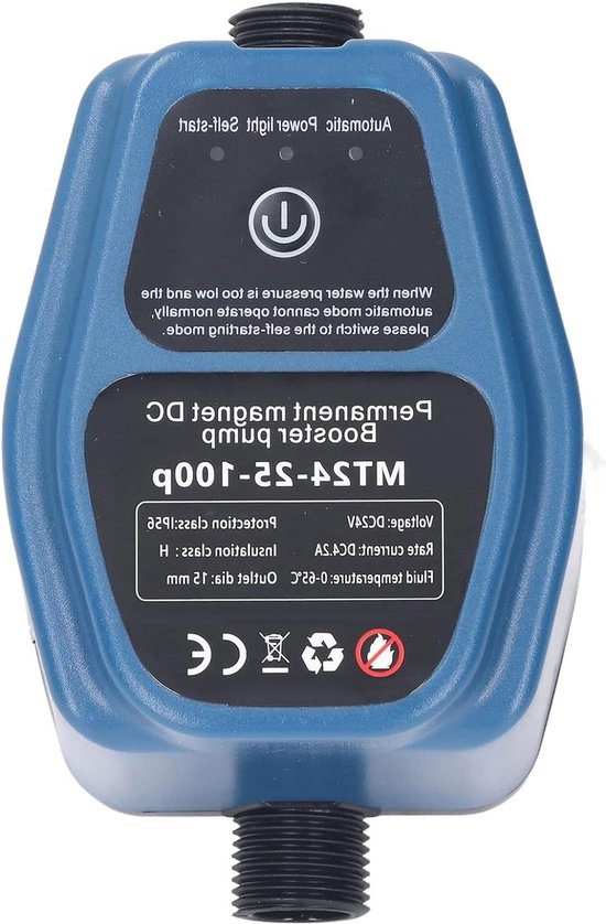 Bomba de presión de agua de 100 W, 24 V, 25 L, IP56, con sensor inteligente, automática, para