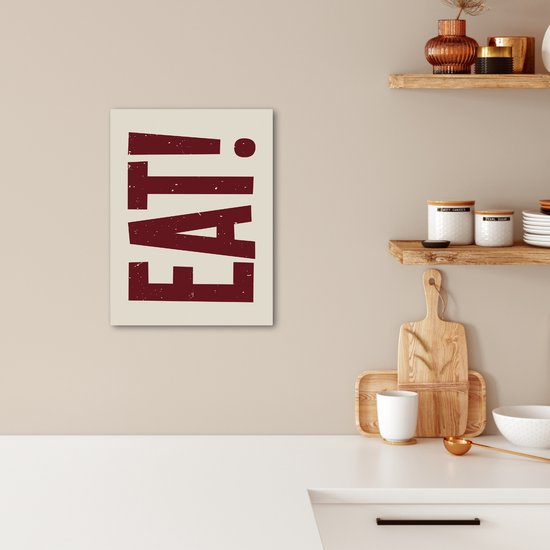 Canvas schilderij 30x40 cm - Exclusieve wanddecoratie Red - Eten - Vintage - Decoratie - Muurdecoratie accessoires - Keuken decoratie muur - Schilderijen op canvas