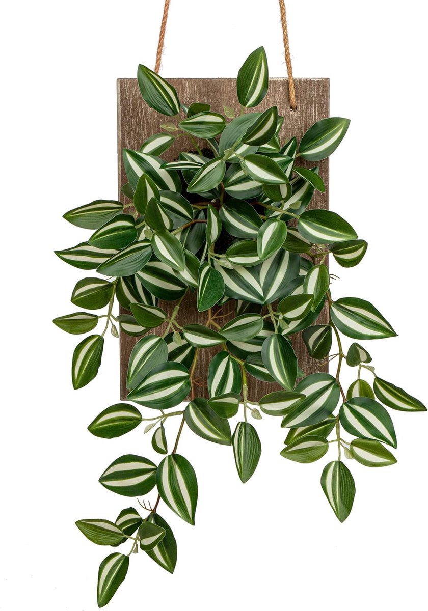Goodivery ® Kunstmatige Hangplant met Natuurlijke Houten Basis voor Diverse Interieurdecoratie