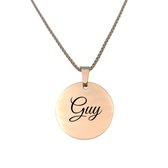 Collier en acier inoxydable avec gravure du nom - Homme - Or rose - Rond