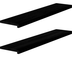 vidaXL - Vensterbanken - 2 - st - 120x30x2 - cm - massief - eikenhout - donkerbruin