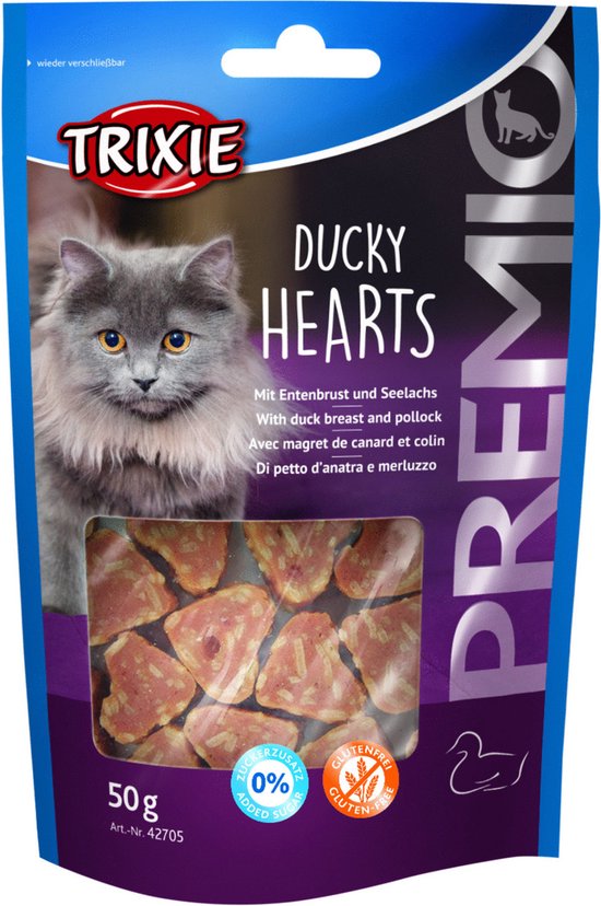 Trixie Primio hartjes - Eend&Koolvis - 50 g