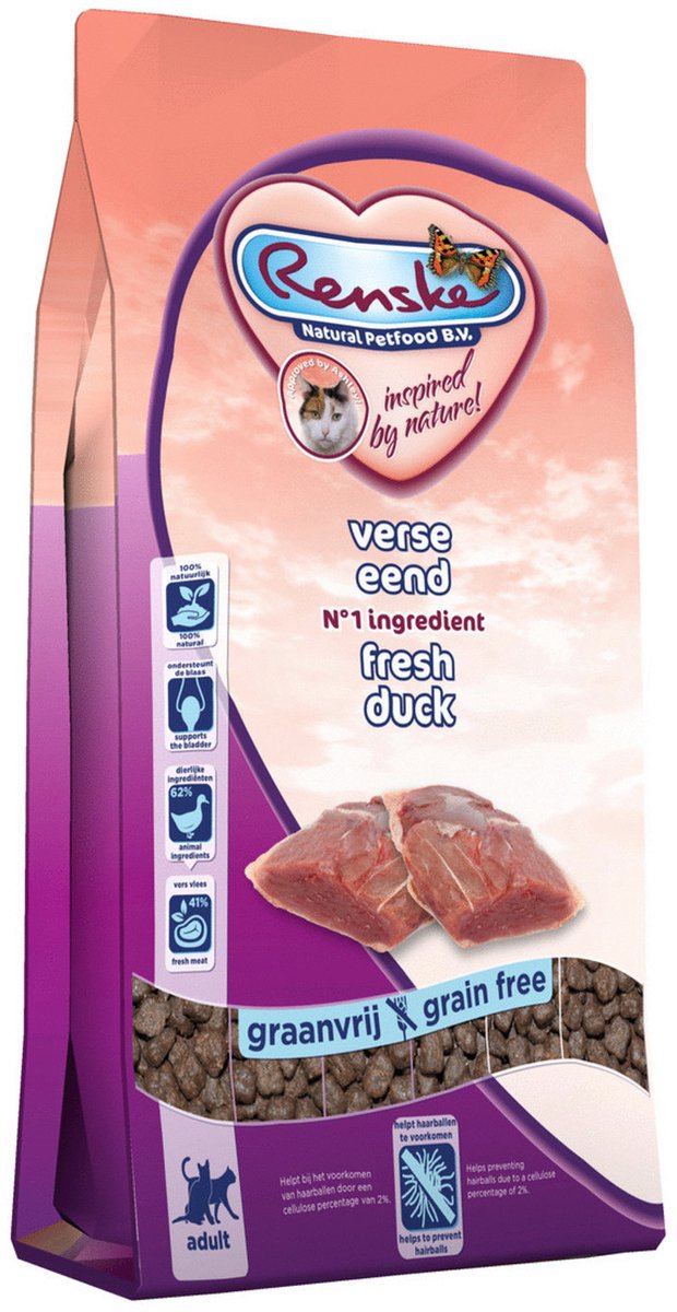 Renske Super Premium Adult vers bereide eend kattenvoer 6 kg